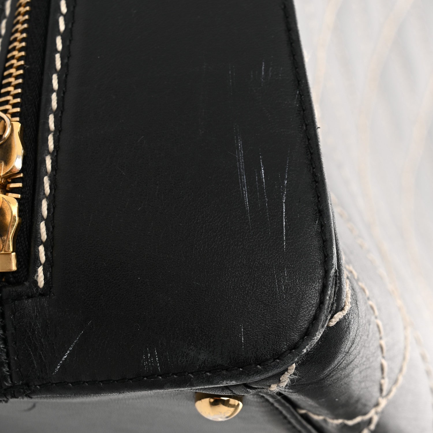 Chanel Calfskin Contrast Stitch Surpique Black 12 of 13