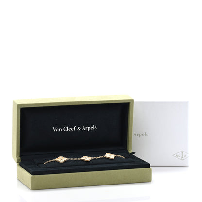 Van Cleef & Arpels 18K Yellow Gold 5 Motifs Vintage Alhambra Bracelet 4 of 4