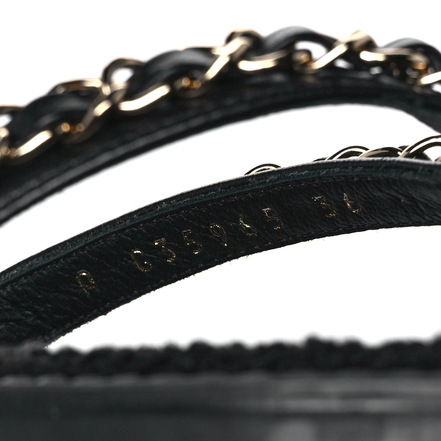 Lambskin CC Chain Thong Sandals 36 Black