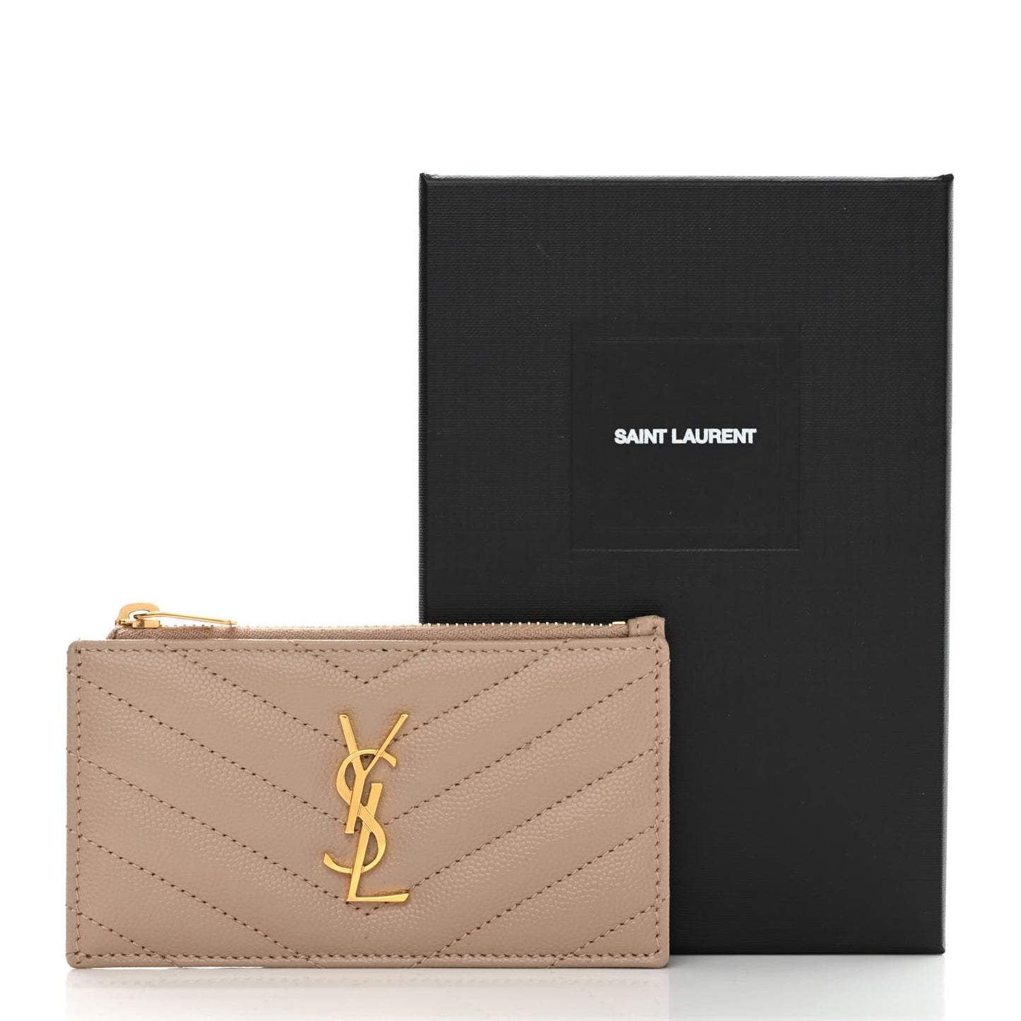 Monogram Grain de Poudre 5 Fragments Zip Pouch Card Holder Dark Beige