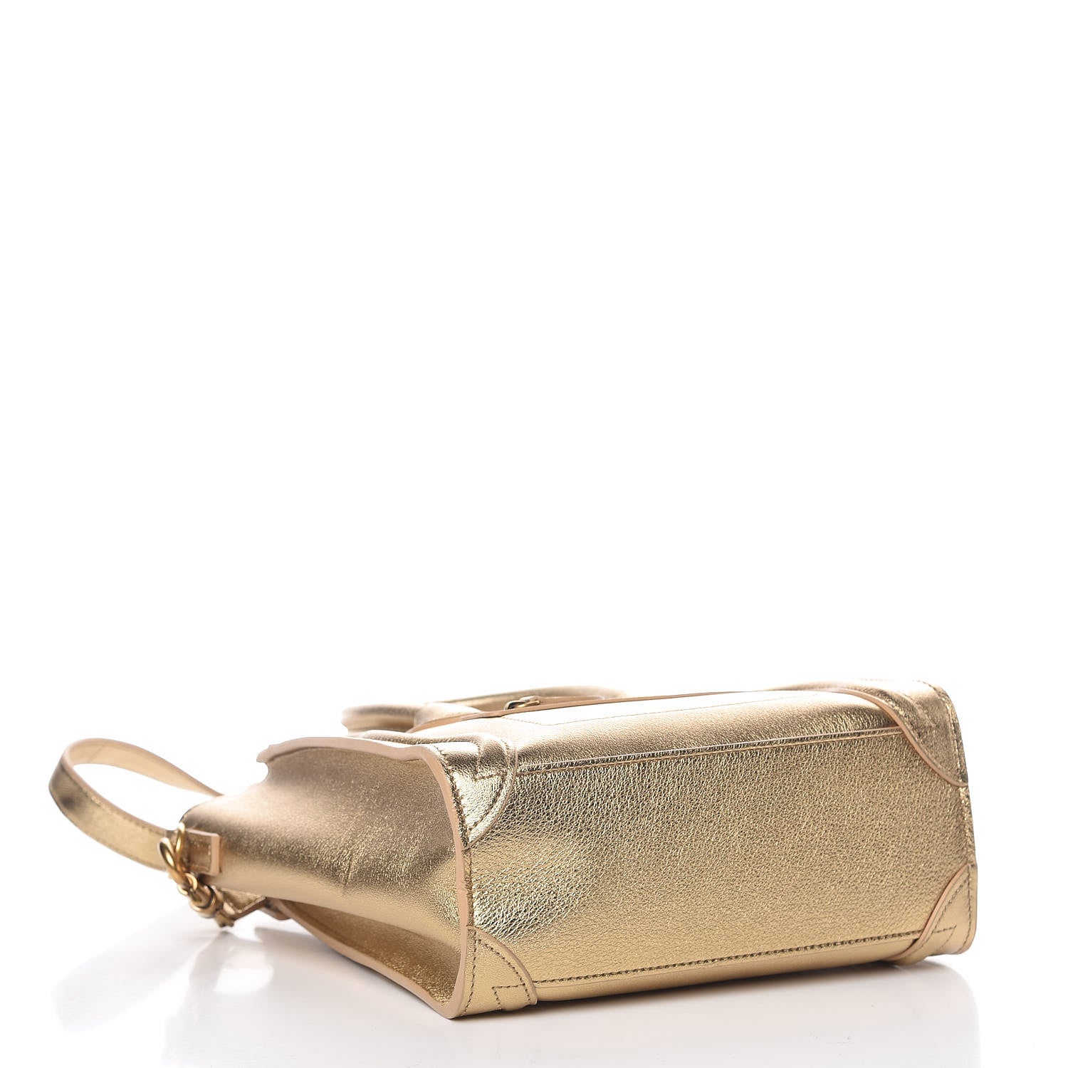 Celine Laminated Lambskin Nano Luggage Gold 4 of 10