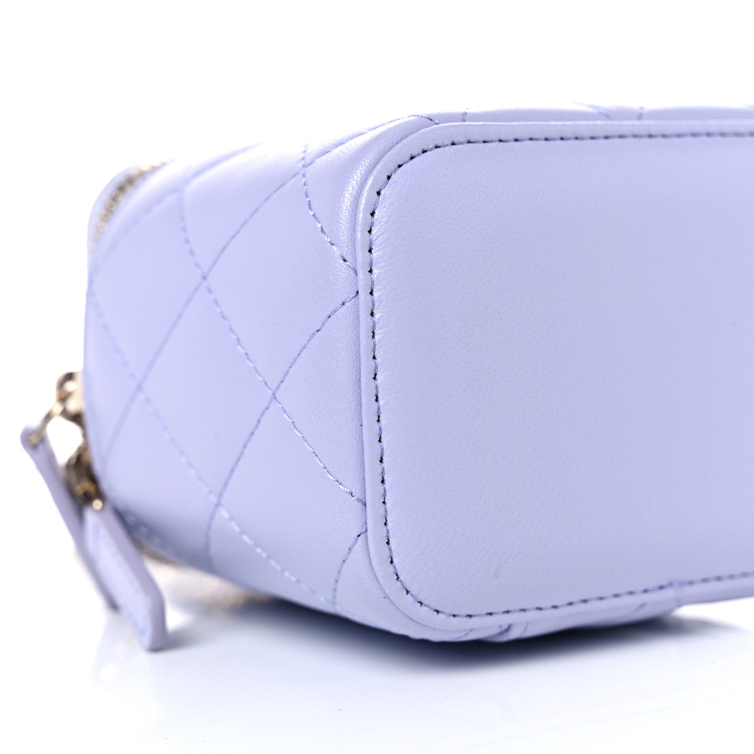 Chanel Lambskin Quilted Top Handle Mini Vanity Case With Chain Light Purple 8 of 10