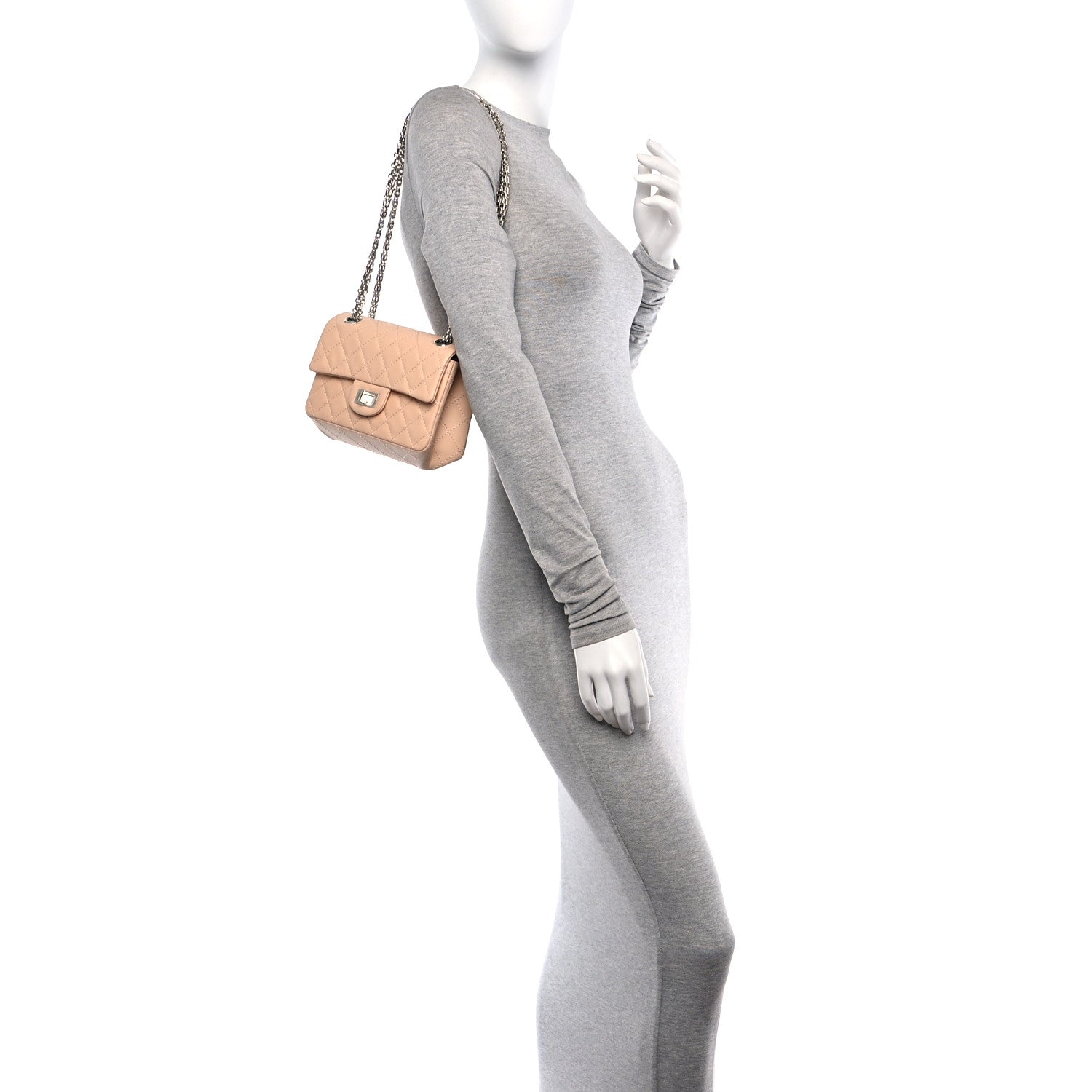 Chanel Aged Calfskin Quilted 2.55 Reissue Mini Flap Beige 2 of 11