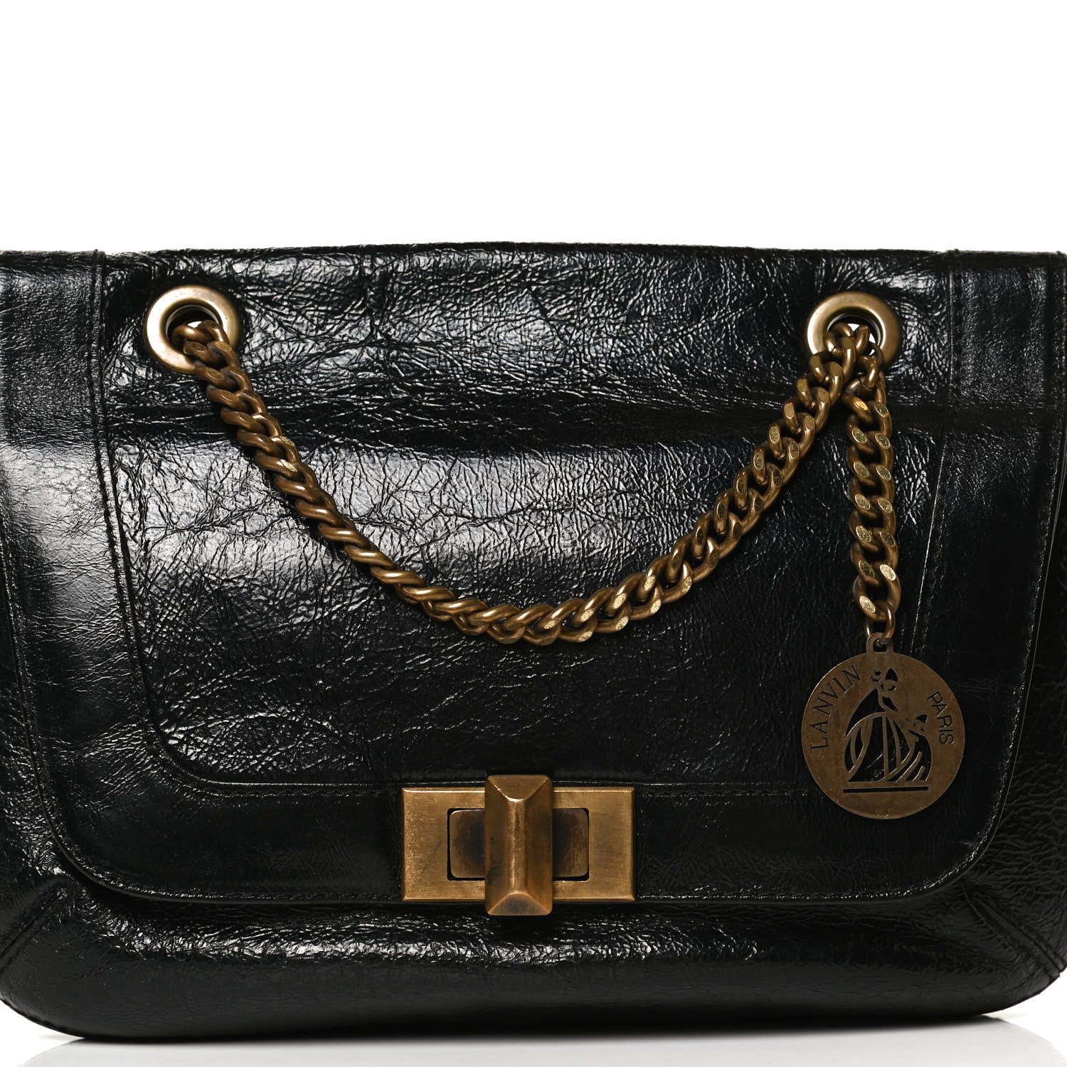 Lanvin Lambskin Happy Chain Bag Black 10 of 10