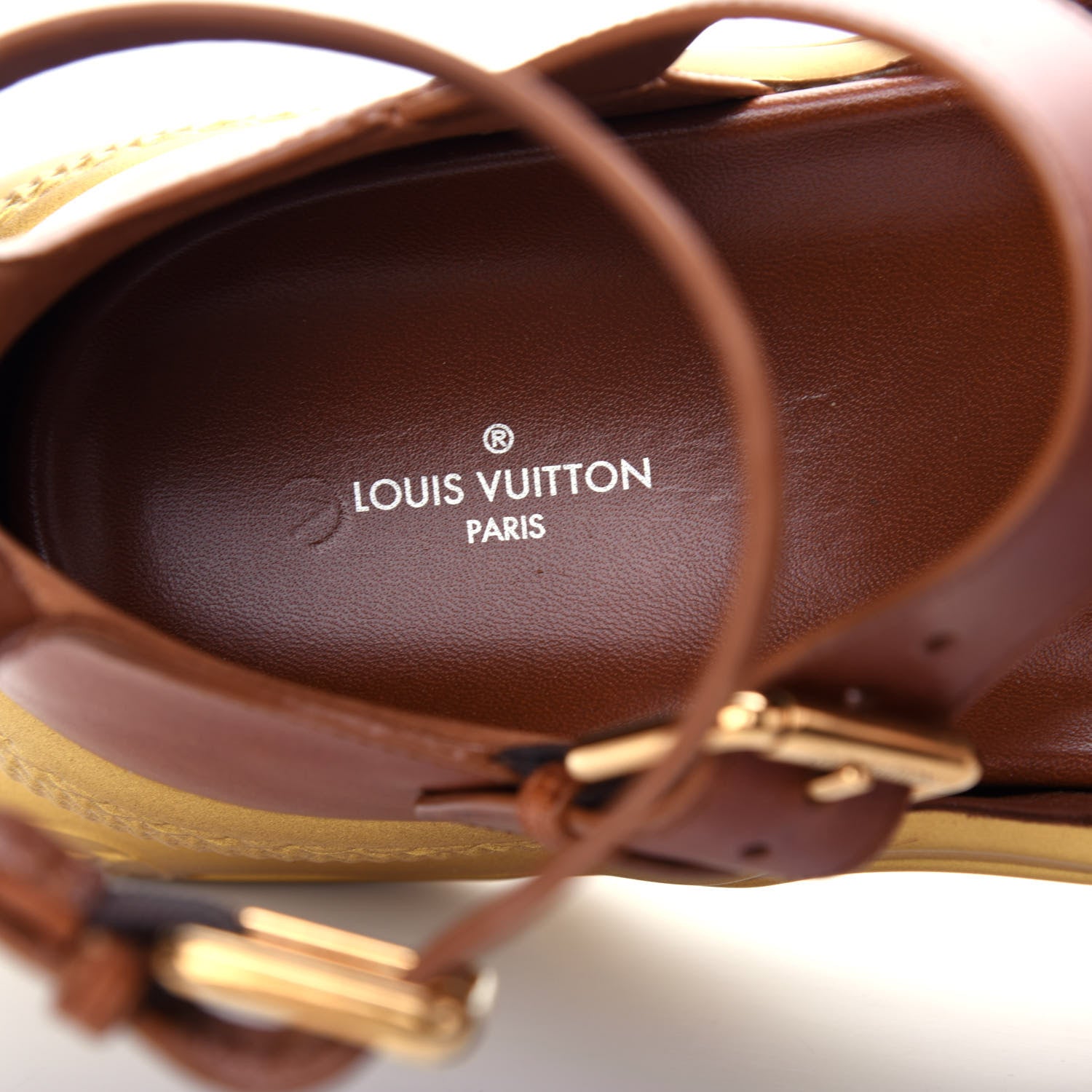 Louis Vuitton Calfskin Monogram LV Archlight Sandal 41 Gold 8 of 12