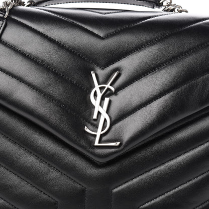 Saint Laurent Calfskin Y Quilted Monogram Medium Loulou Chain Satchel Black 12 of 12