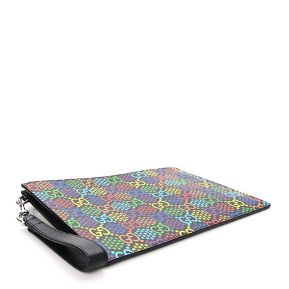 Gucci GG Supreme Monogram Psychedelic Zip Wristlet Pouch Black Multicolor 4 of 9