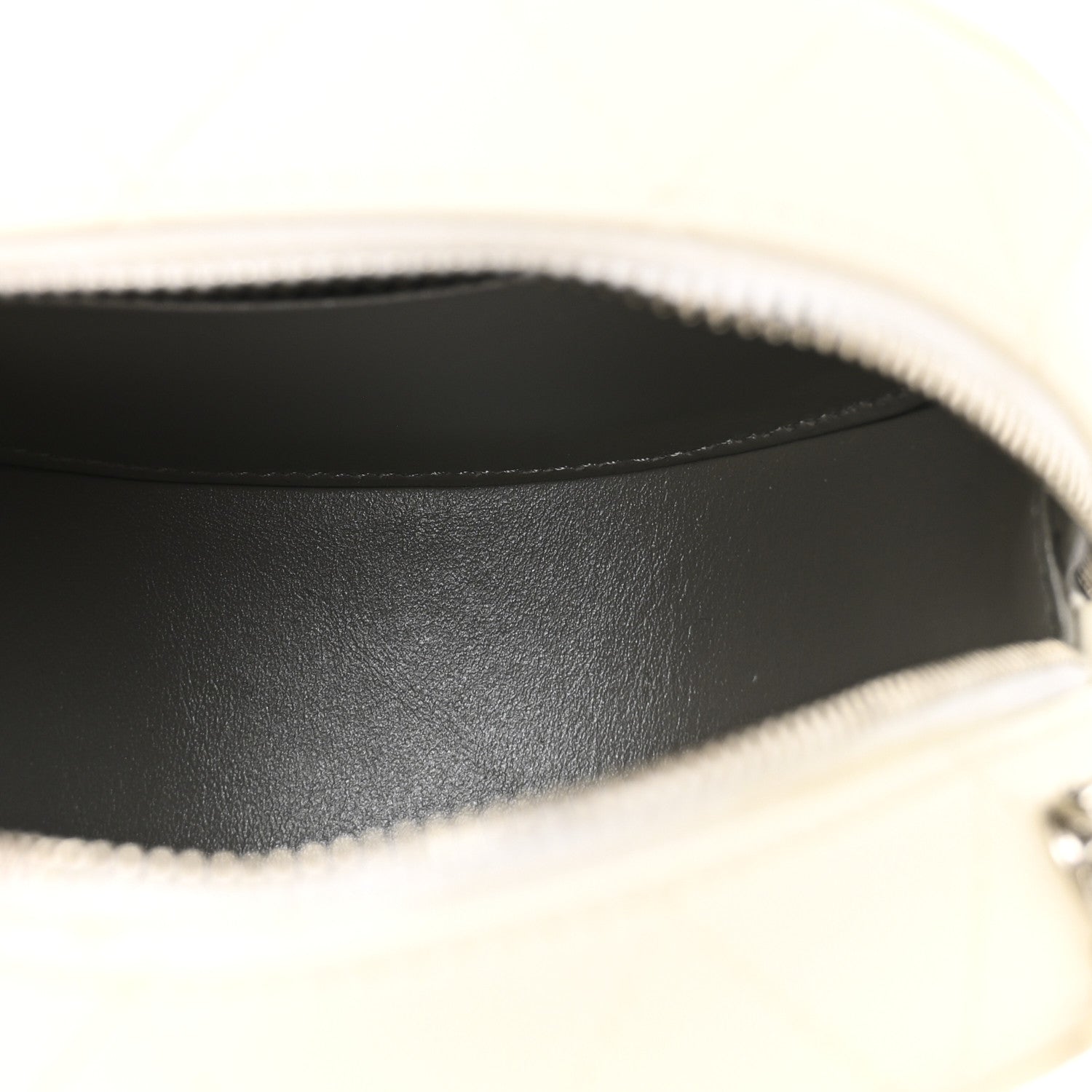 Chanel Lambskin Metal Quilted Round Clutch With Chain White Silver 5 of 10