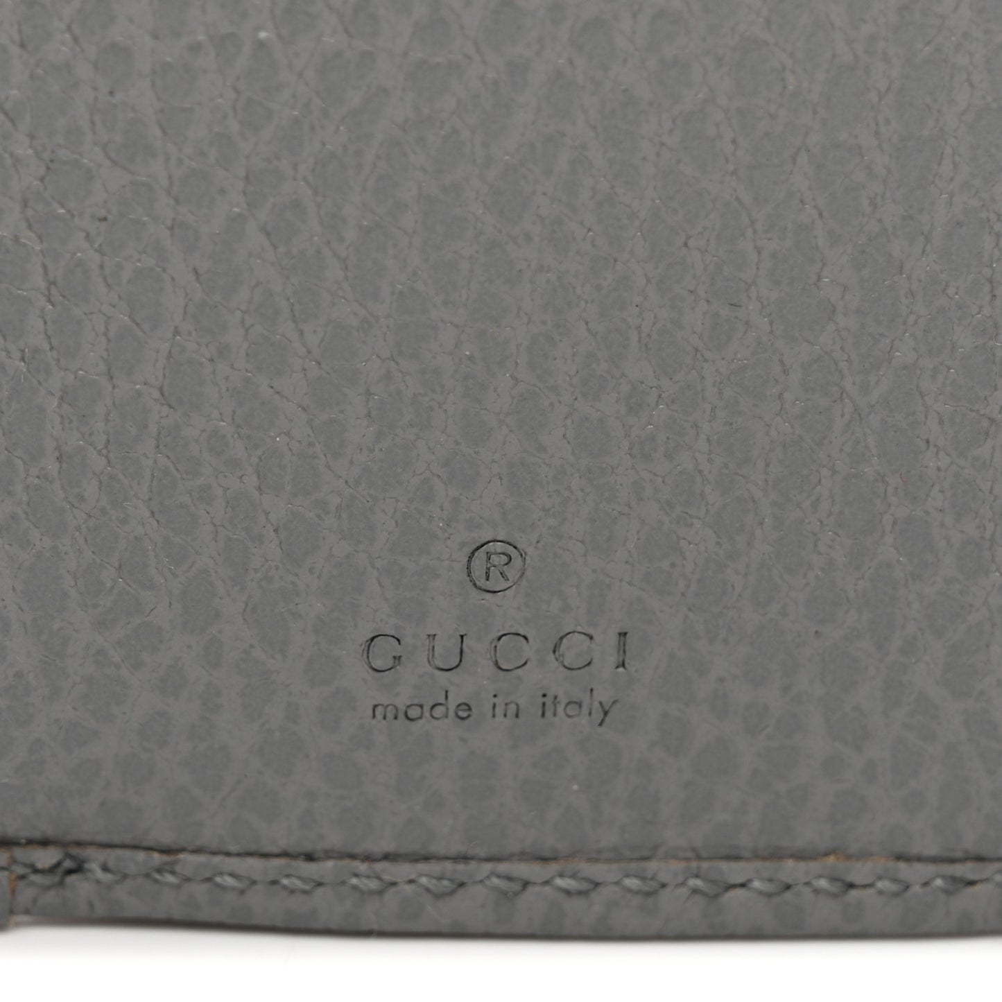 Dollar Calfskin Enamel Monochrome Medium GG Marmont Wallet Deep Grey