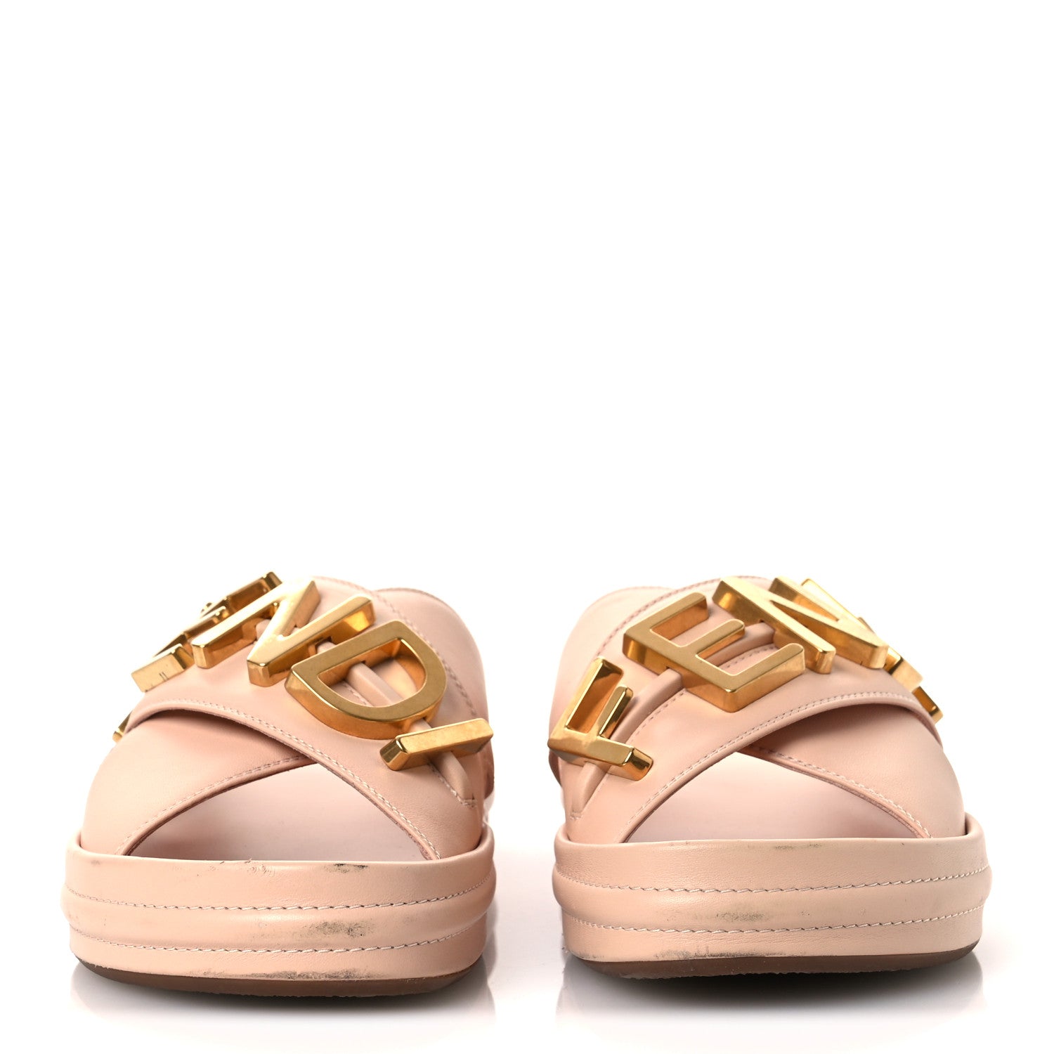 Fendi Vitello Womens Fendigraphy Slide Sandals 38 Light Rose 3 of 15