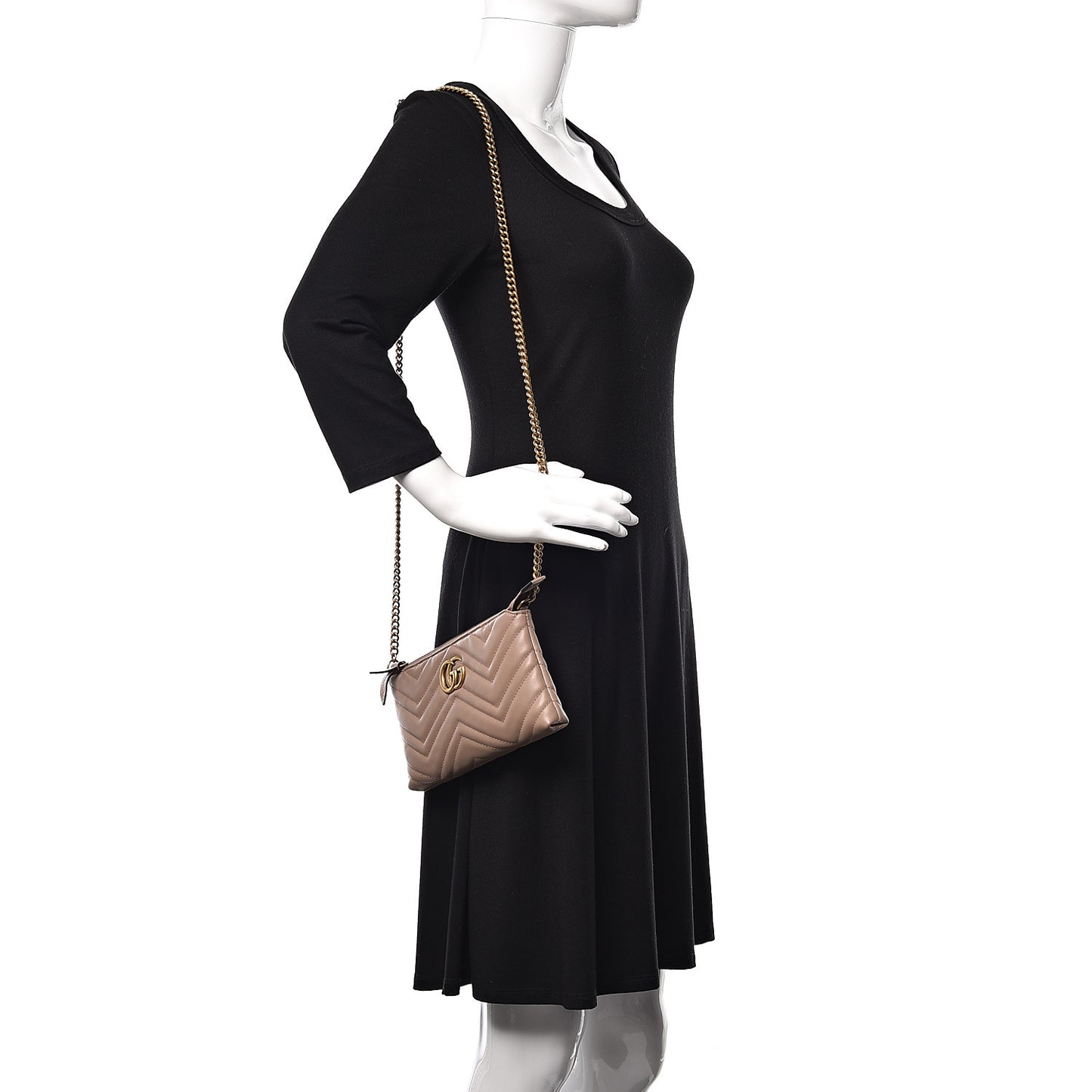 Calfskin Matelasse Mini GG Marmont Chain Bag Porcelain Rose