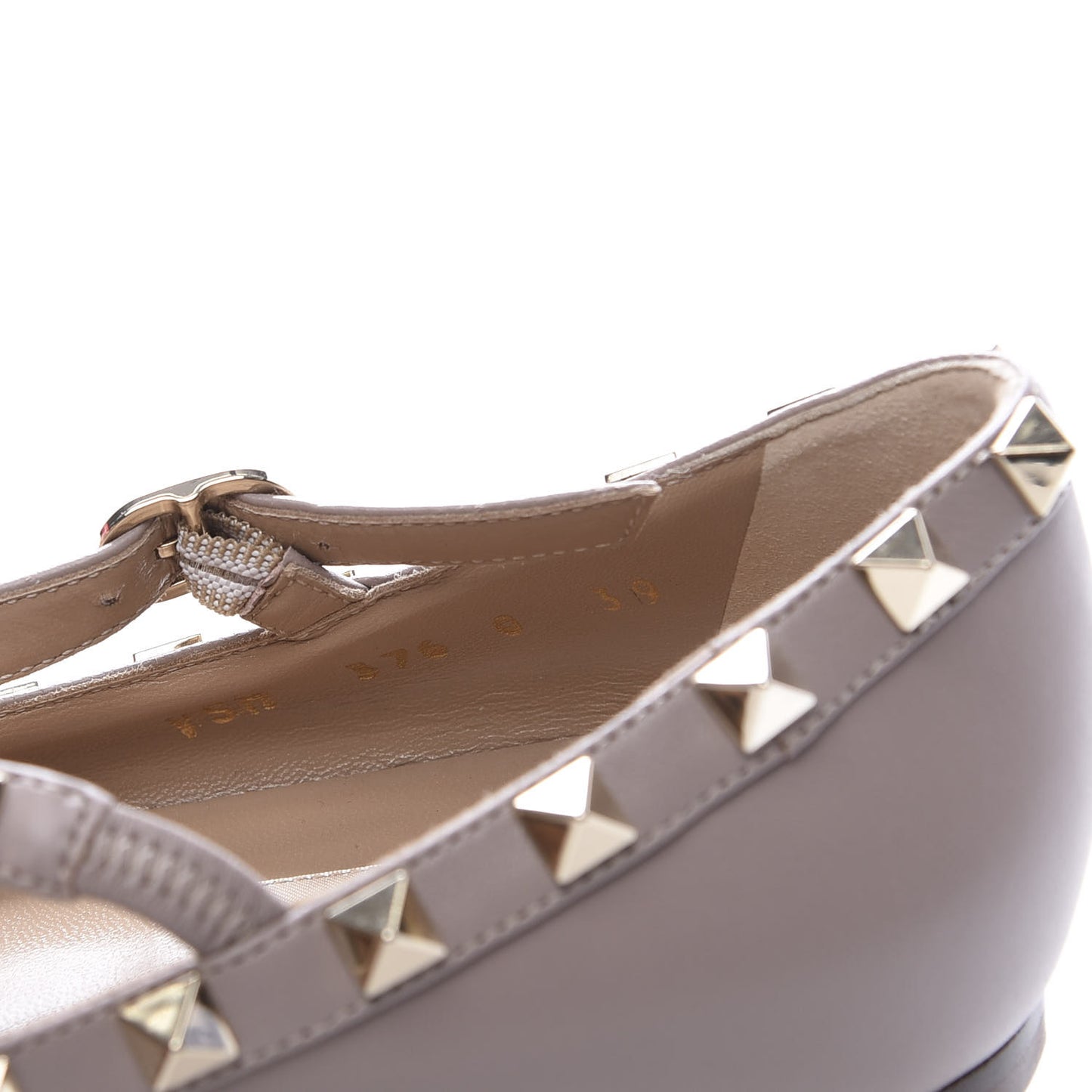 Nappa Rockstud Cage Ballerina Flats 39 Poudre