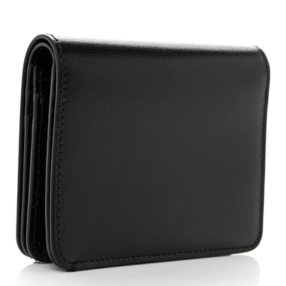 Celine Shiny Calfskin Triomphe Compact Wallet Black 3 of 8