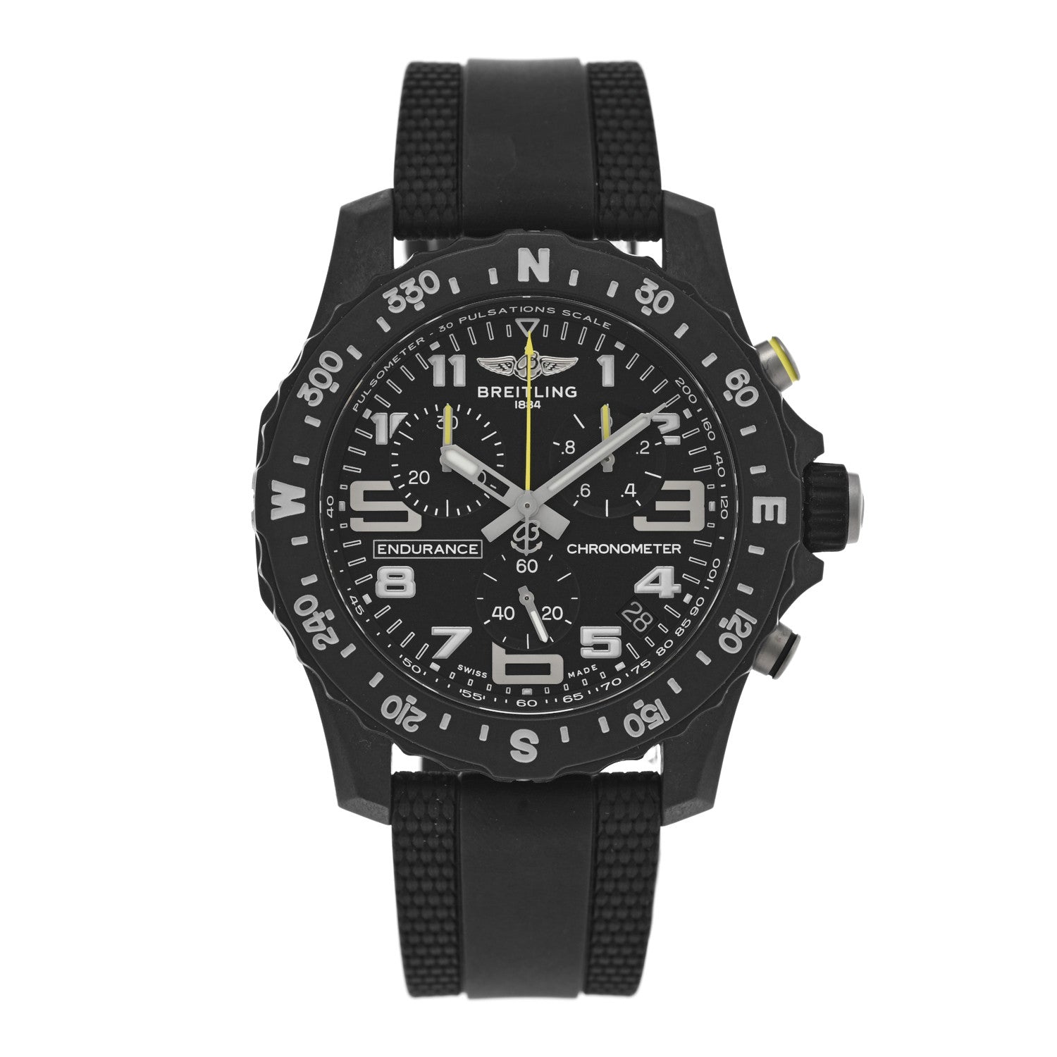 Breitling Breitlight Rubber 44mm Endurance Pro Chronograph Quartz Watch Black X82310 1 of 5