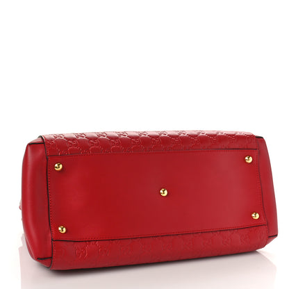 Gucci Soft Guccissima Top Handle Bag Red 4 of 9
