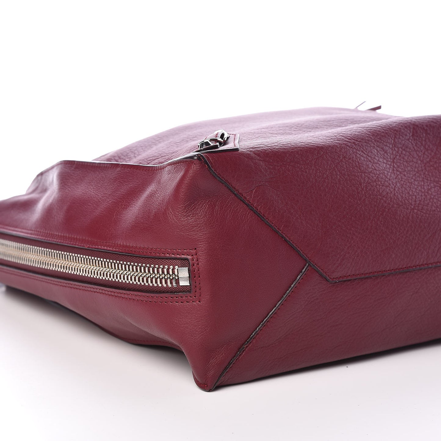 Veau Papier A5 Zip Around Tote Rouge Pourpre