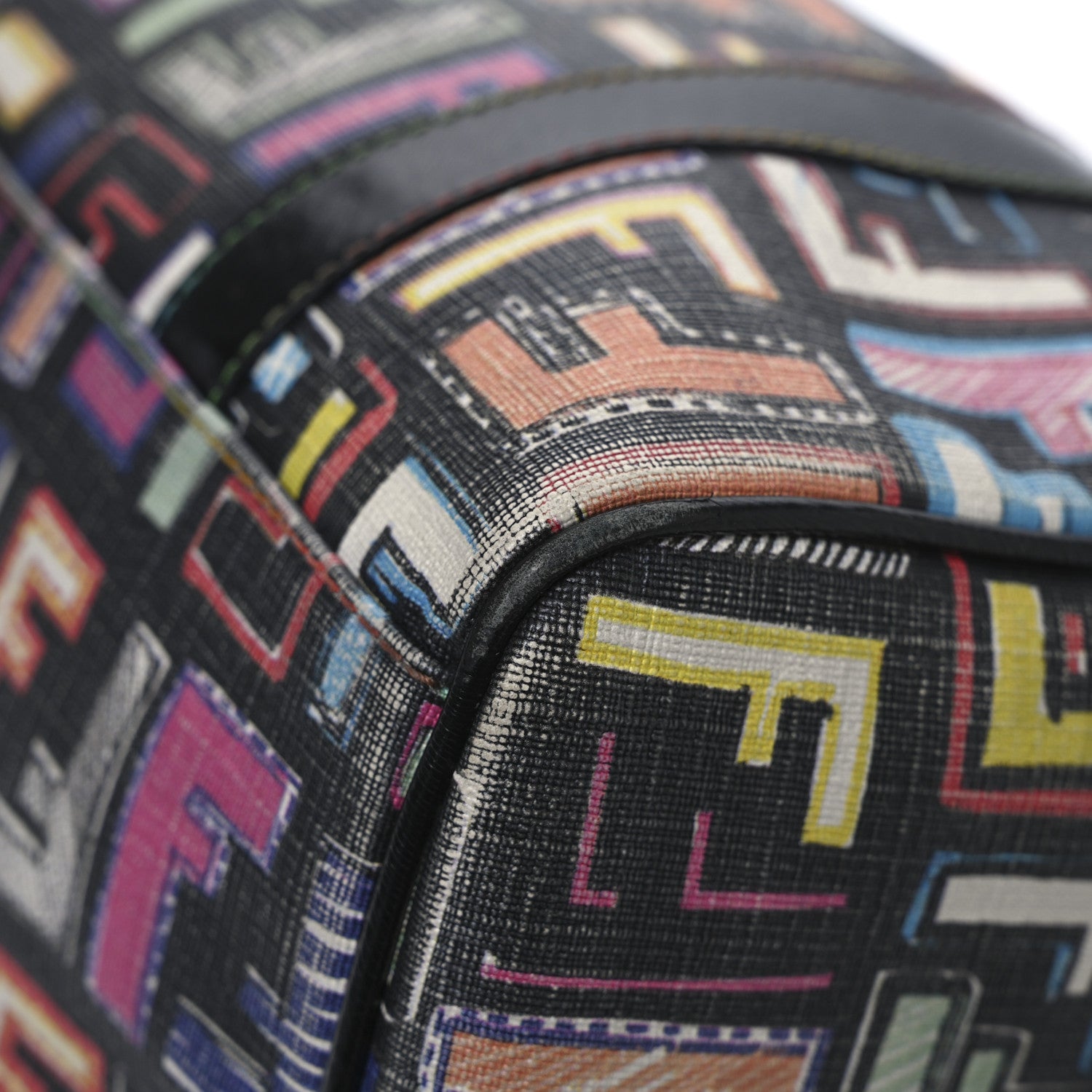Fendi Zucca Spalmati Vitello FF Multicolor Forever Boston Multicolor Black 30 of 31