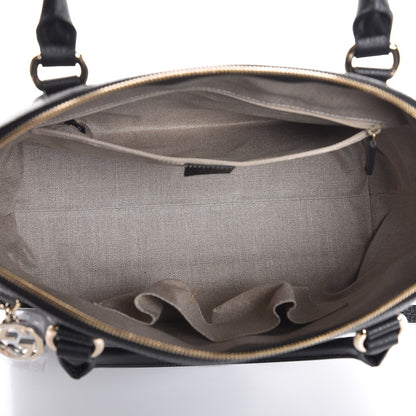 Gucci Dollar Calfskin GG Charm Dome Satchel Black 5 of 7