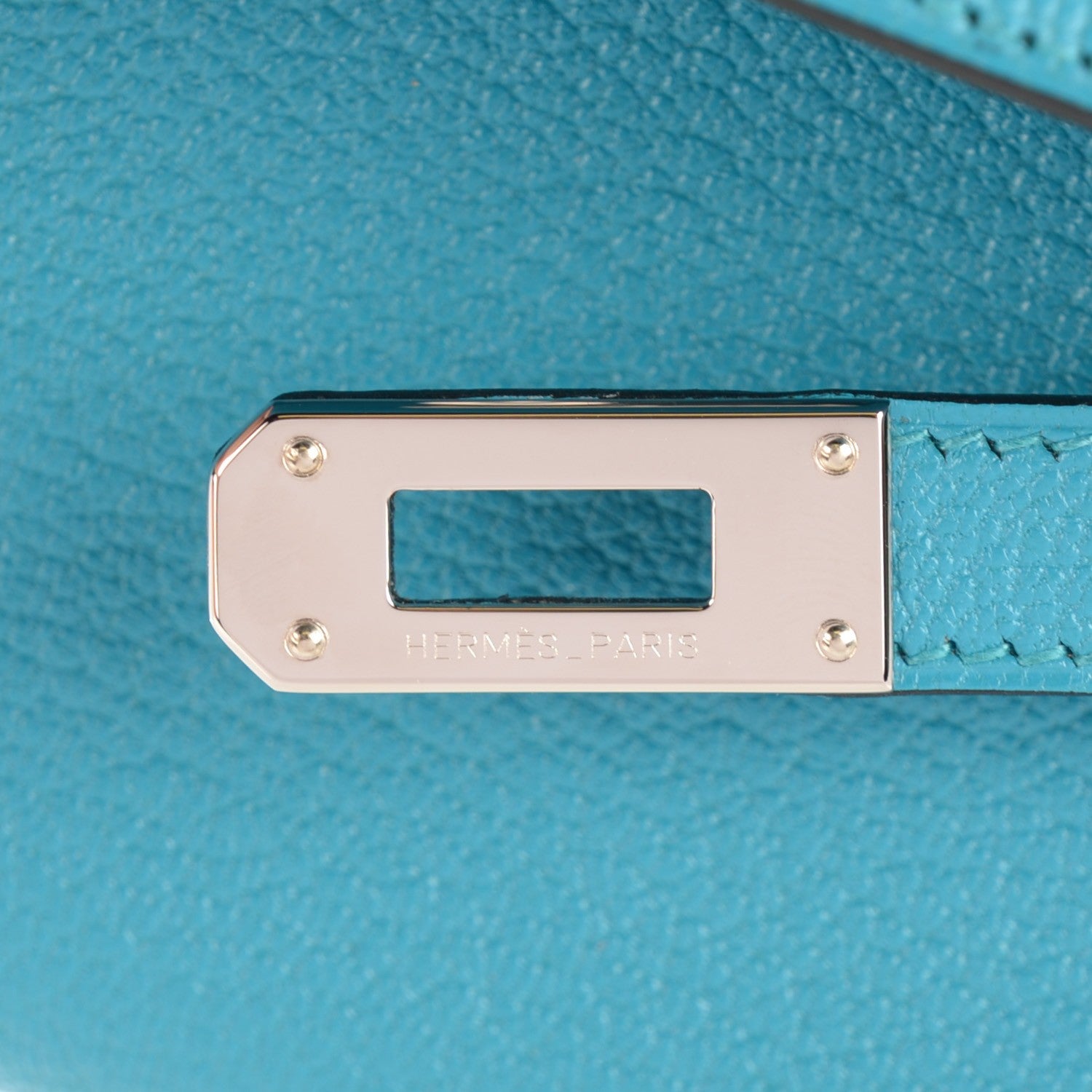 Hermes Chevre Mysore Kelly Longue Wallet Turquoise 9 of 11