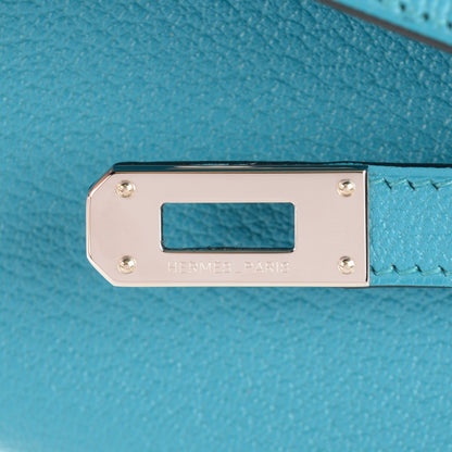 Hermes Chevre Mysore Kelly Longue Wallet Turquoise 9 of 11