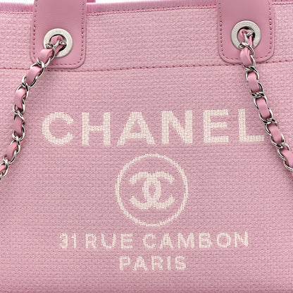 Chanel Mixed Fibers Small Deauville Tote Dark Pink 9 of 12