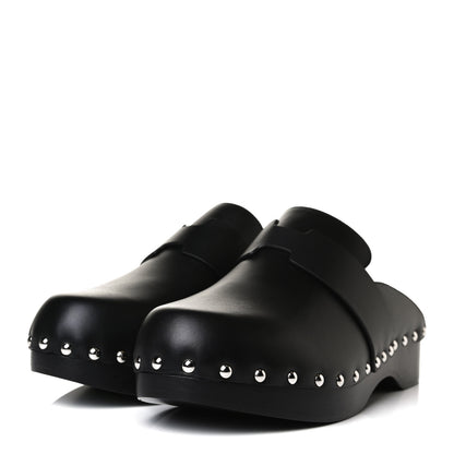 Hermes Calfskin Calya Mules 39 Black 3 of 12