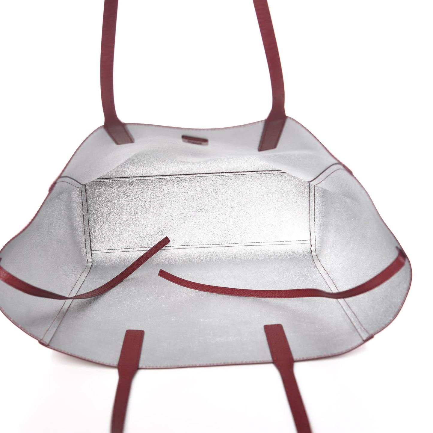 Grained Calfskin Medium Reversible Wandel Tote Ruby Tan
