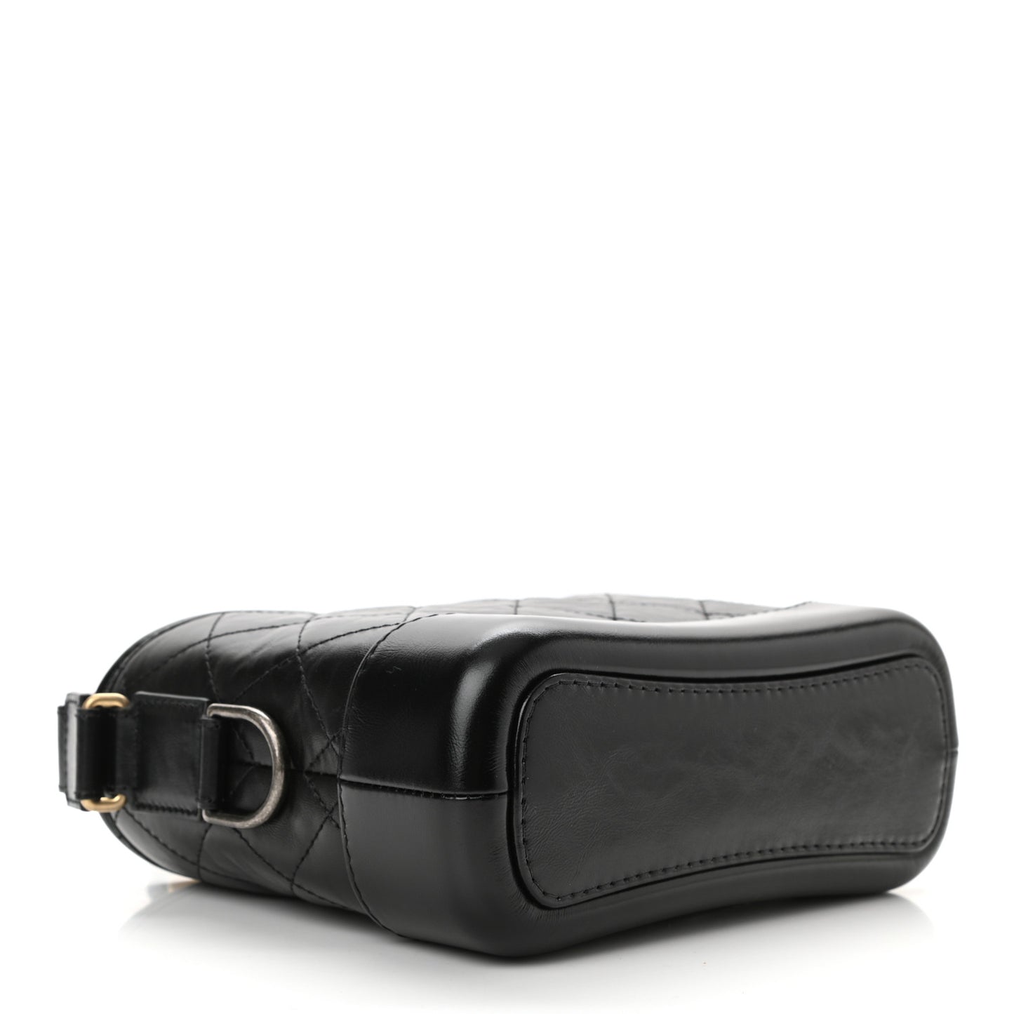 Aged Calfskin Quilted Small Gabrielle Hobo Black