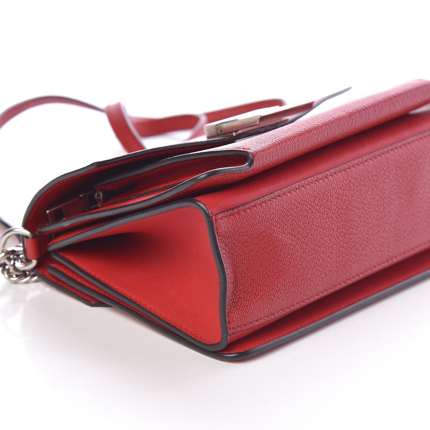 Goatskin Small GV3 Shoulder Bag Bright Red