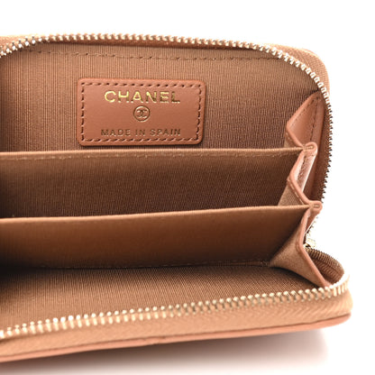 Chanel Lambskin Quilted Chanel 19 Zip Around Coin Purse Wallet Brown 5 of 8
