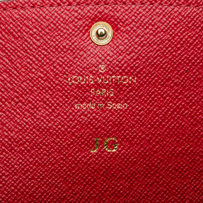 Louis Vuitton Damier Ebene Emilie Wallet Red 6 of 7