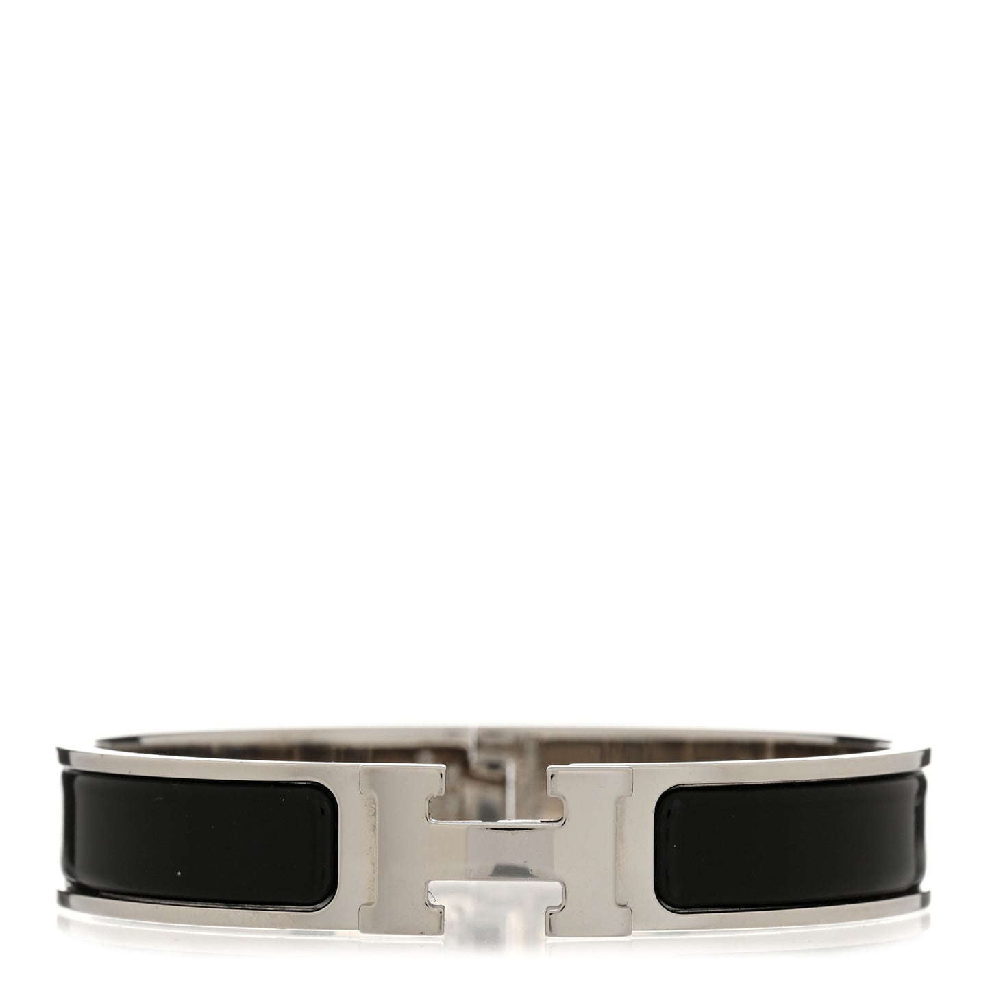 Enamel Narrow Clic Clac H Bracelet GM Black