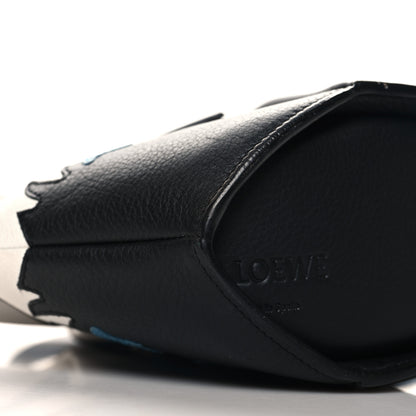 Loewe Calfskin Shearling Mini Bunny Crossbody Bag Black White Blue 8 of 11