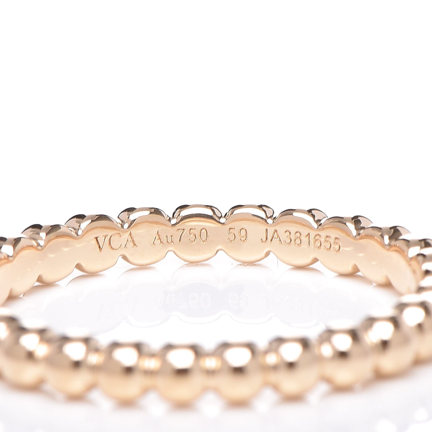 Van Cleef & Arpels 18K Yellow Gold Medium Perlee Ring 59 8.75 4 of 5