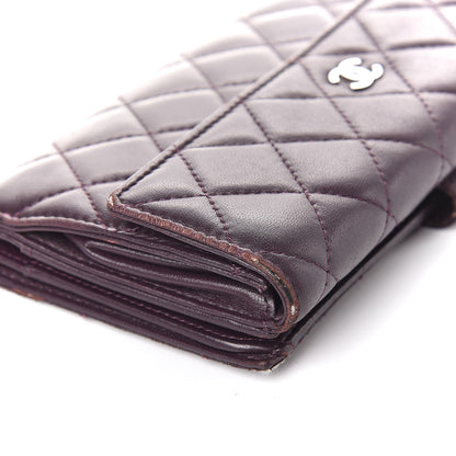 Chanel Lambskin Quilted Long Flap Wallet Prune 11 of 14