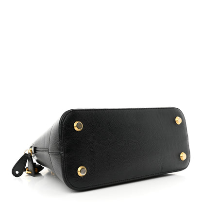Balenciaga Grained Calfskin Logo S Ville Top Handle Bag Black White 4 of 10