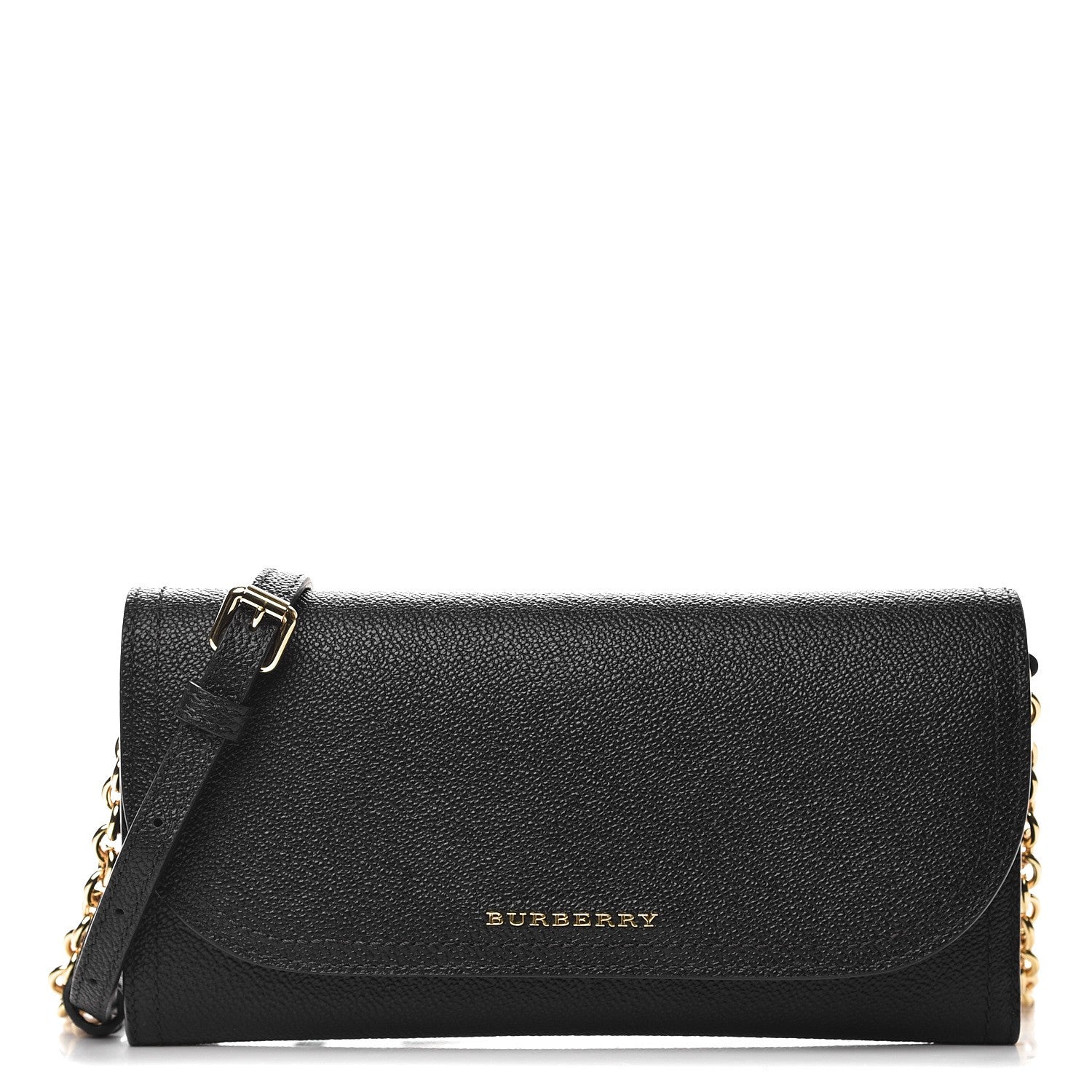 Burberry Grainy Calfskin Henley Wallet On Chain Black 1 of 7