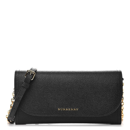 Burberry Grainy Calfskin Henley Wallet On Chain Black 1 of 7