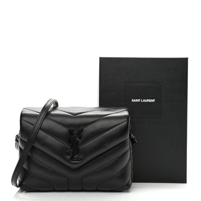 Saint Laurent Calfskin Y Quilted Monogram Toy Loulou Crossbody Bag Black 12 of 12