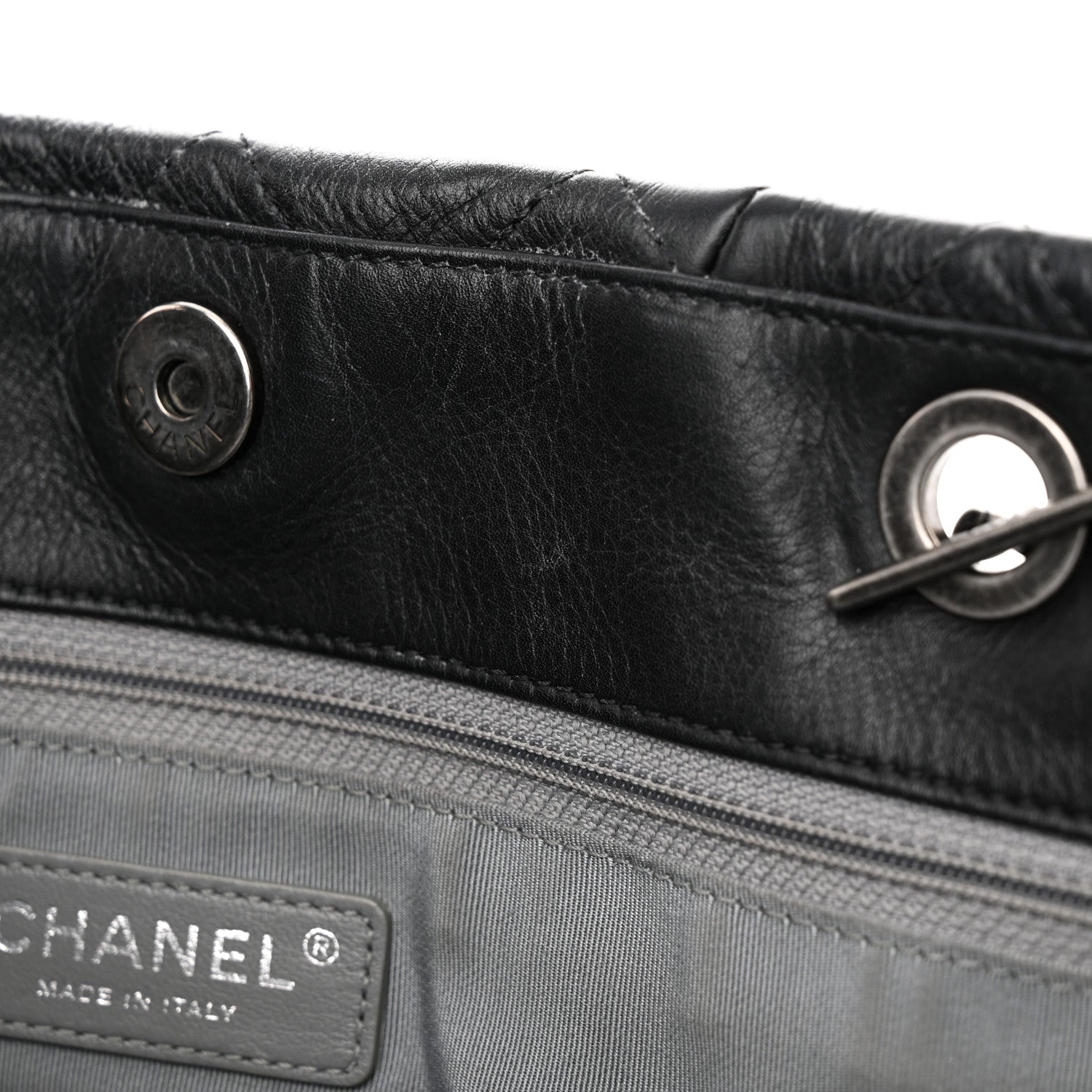 Chanel Calfskin Quilted Large Coco Pleats Tote Black 18 of 34