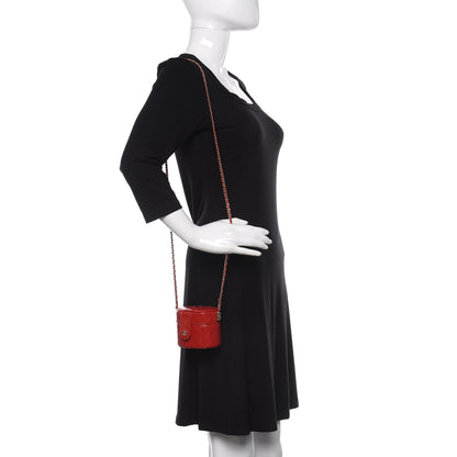 Chanel Patent Quilted Small Round Vanity With Chain Red 2 of 9