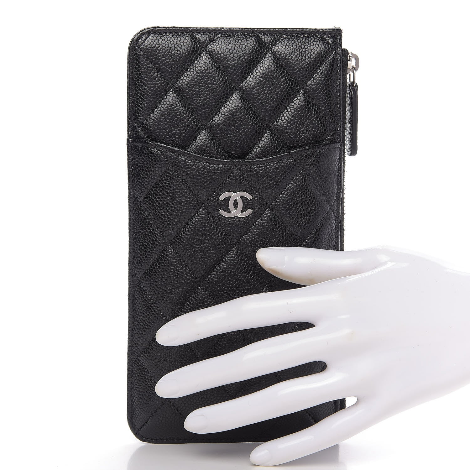 Chanel Caviar Quilted Classic Flat Wallet Pouch Black 7 of 19