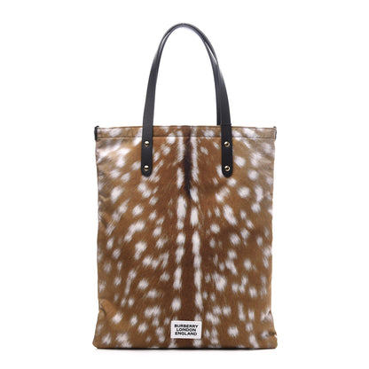 Burberry Nylon Deer Print Flat Tote Bag Black Brown 1 of 10