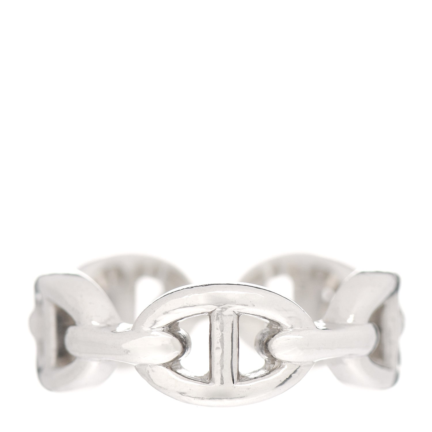 Hermes Sterling Silver PM Chaine d'Ancre Enchainee Band Ring 51 5.75 1 of 8