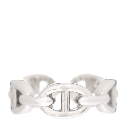 Hermes Sterling Silver PM Chaine d'Ancre Enchainee Band Ring 51 5.75 1 of 8