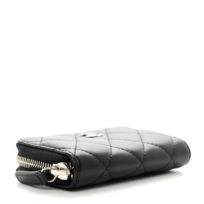Chanel Lambskin Quilted Zip Coin Purse Black 4 of 8