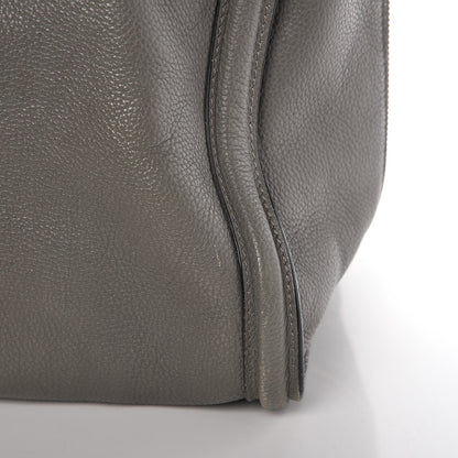 Alexander McQueen Pebbled Calfskin Large Skull Padlock Zip Around Tote Dark Grey 19 of 28