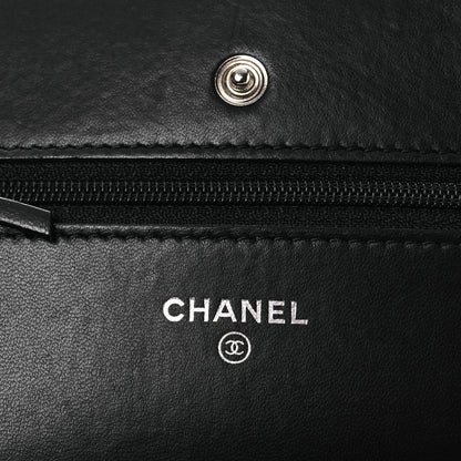 Chanel Lambskin Quilted Wallet On Chain WOC Black 6 of 11