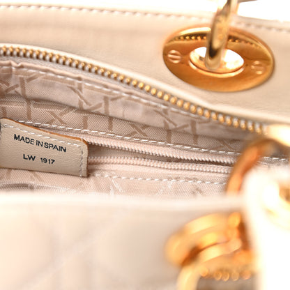 Christian Dior Lambskin Cannage Medium Lady Dior Light Beige 9 of 11