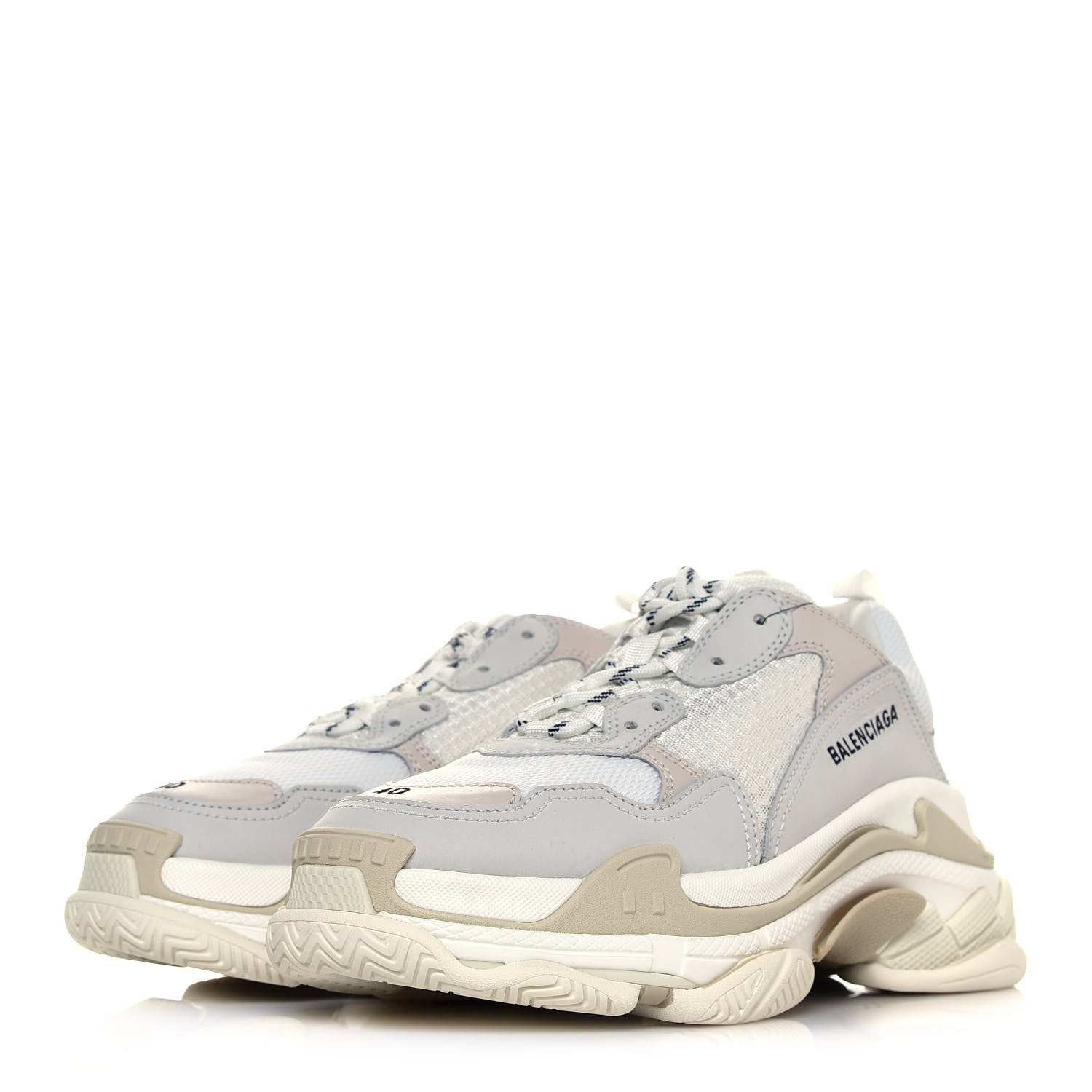 Balenciaga Fabric Mesh Mens Triple S Sneakers 40 White 3 of 7